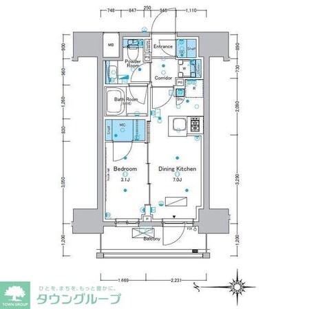 ルフォンプログレ浅草入谷の物件間取画像